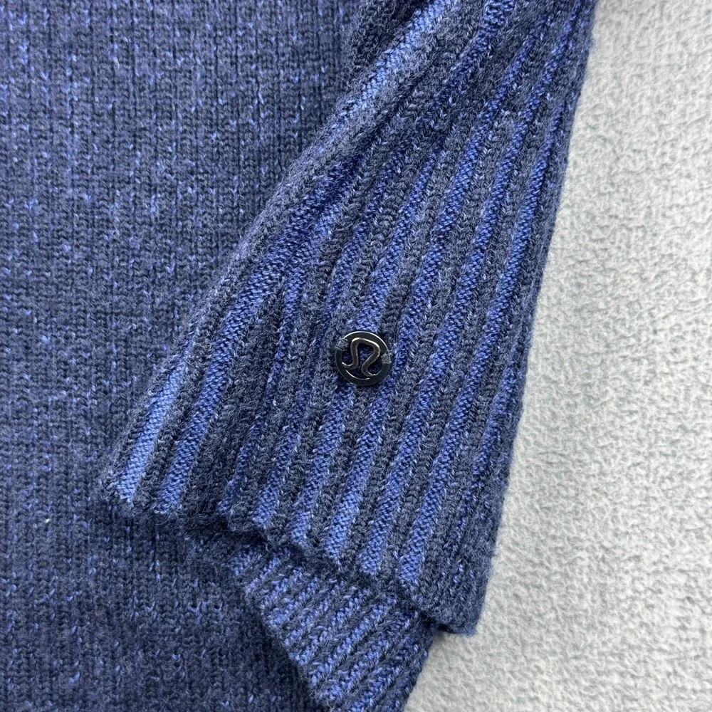Lululemon Sweater Womens 2 Blue Feeling Balanced Knit Pullover Merino Wool Soft‎